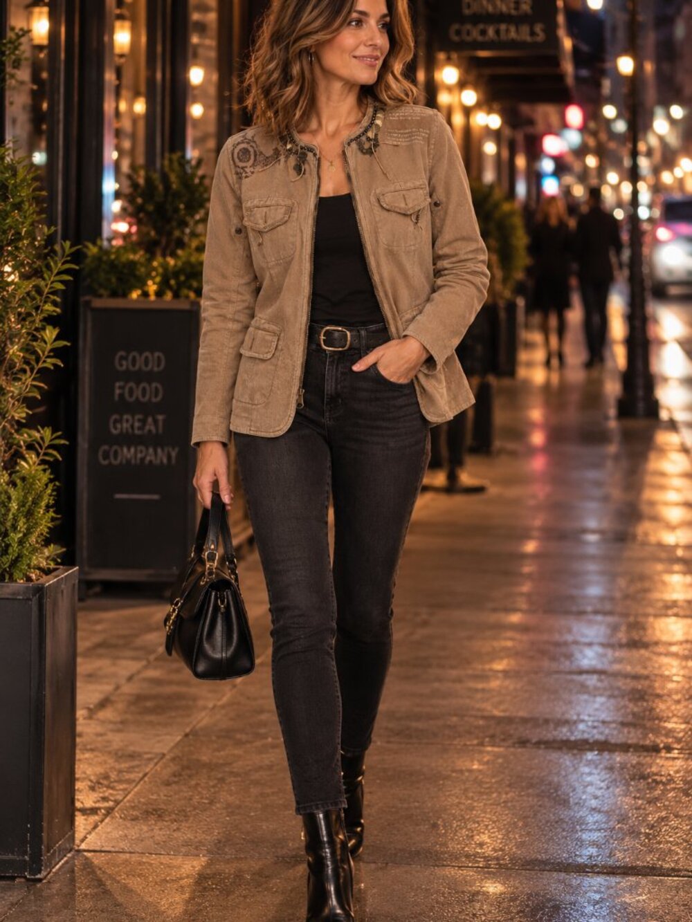Luisa Cerano Embellished Utility Jacket – Size 14 (USA)